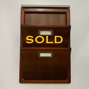 Pottery Barn Brown Daily System Mail Sorter with top display rod